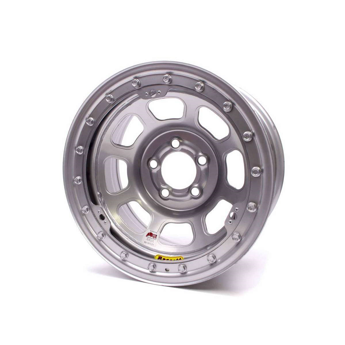 Bassett D-Hole Beadlock Wheel - 15" x 8" - Silver Powder Coat - 5" Backspace - 5 x 4.75"