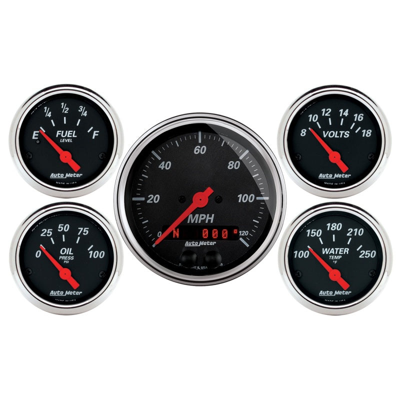 Auto Meter Designer Black Gauge Kit - w/GPS Speedometer