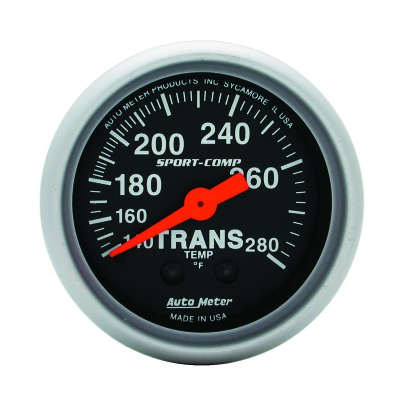 Auto Meter 2-1/16" Mini Sport-Comp Transmisson Temperature Gauge - 140-280
