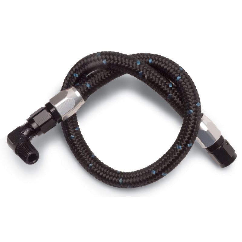 Edelbrock Pro Classic Fuel Supply Hose - Mechanical Pump to Carburetor - 3/8 in NPT Male Inlet - 6 AN Male Outlet - Black