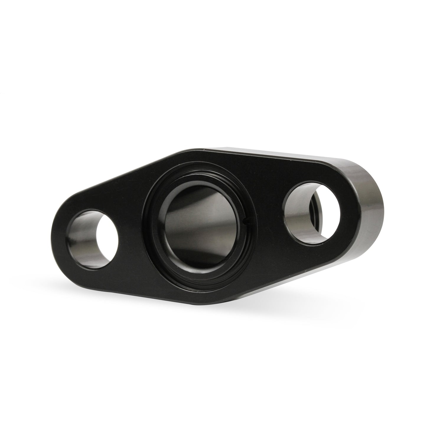 Earl's Turbo Fitting - Adapter - Straight - Oil Pan Drain Flange to 10 AN Male - Aluminum - Black - T25/T28/T30/2024 Turbos