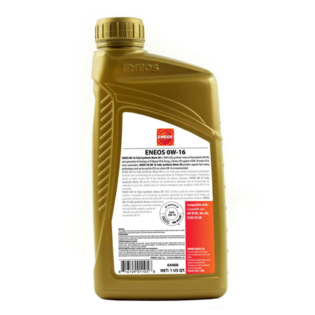 Eneos Full Synthetic Oil 0w16 1 Quart