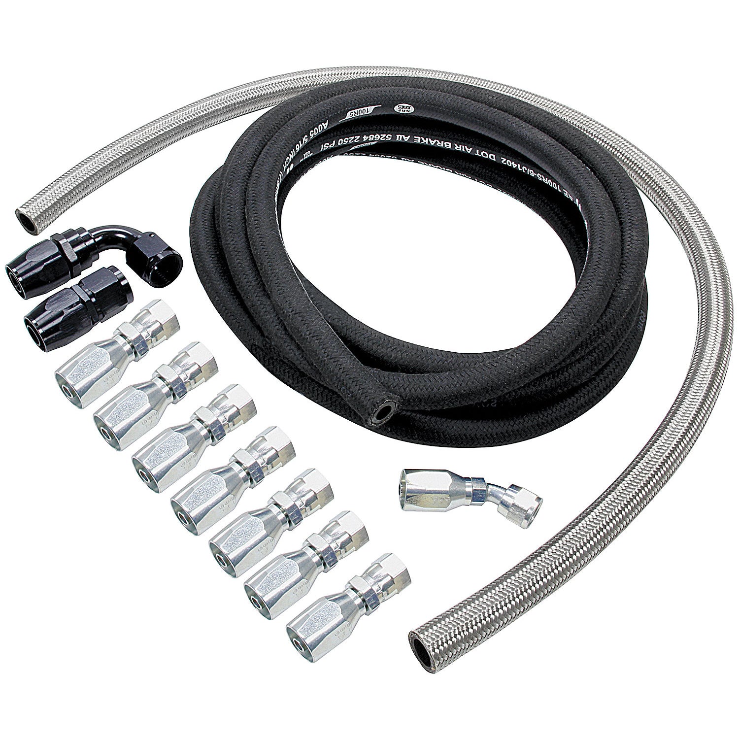 Allstar Performance Power Steering Hose Kit - Hose Ends - Rubber Hose - Rack And Pinion Steering