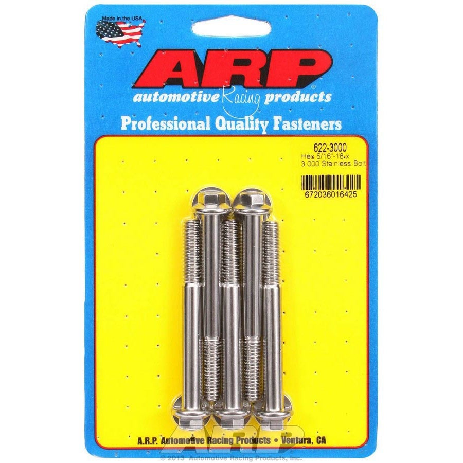 ARP Stainless Steel Bolt Kit - 6 Point (5) 5/16-18 x 3.000