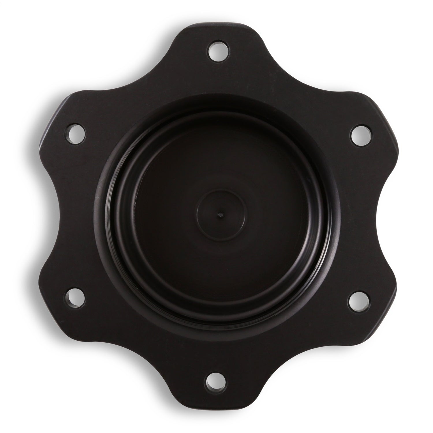 Holley Screw-In Raised Cell Mount Fuel Cell Filler Cap Assembly - 6-Bolt Flange - Black Anodized