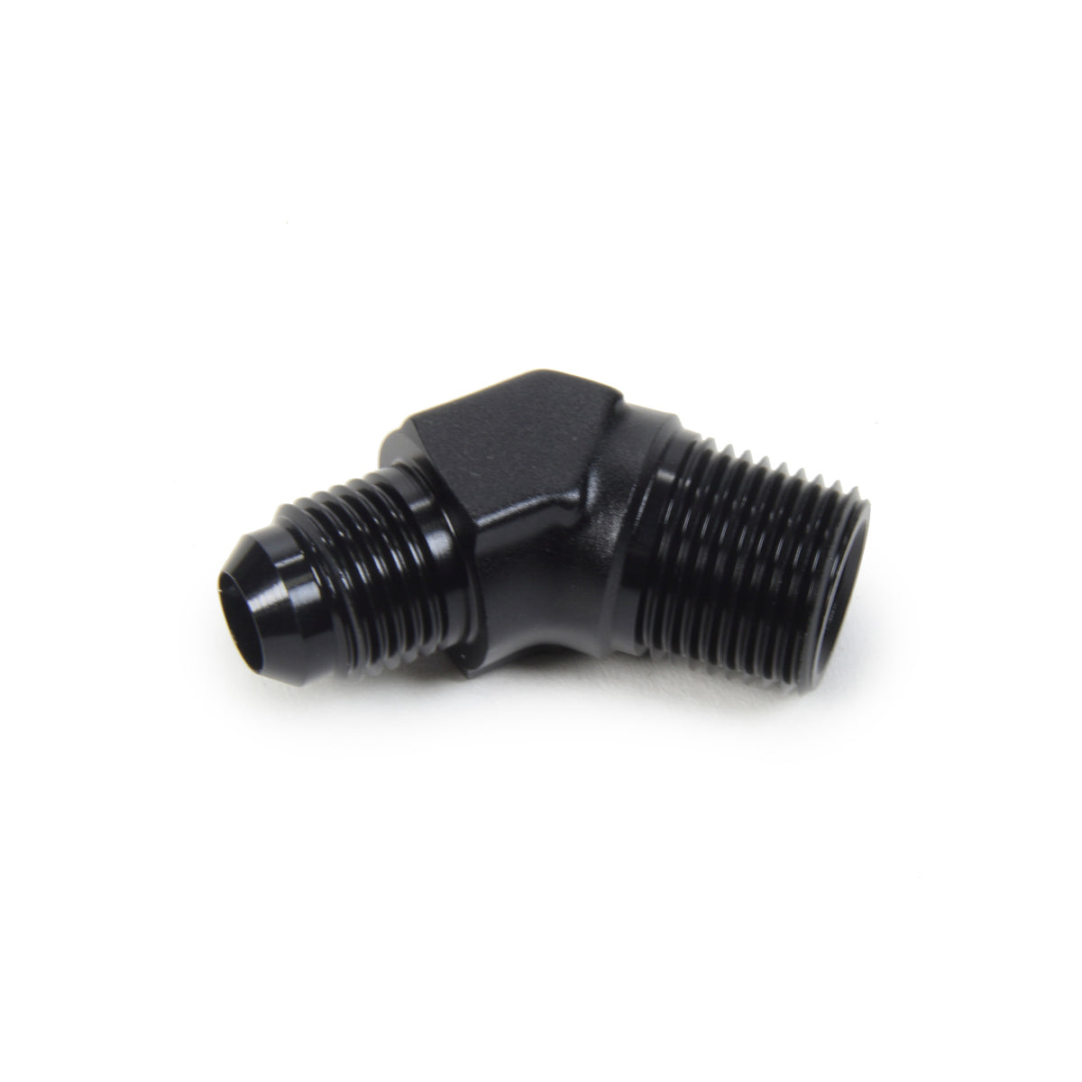 Triple X Race Co. Adapter Fitting 45 Degree 6 AN Male to 3/8" NPT Male Aluminum - Black Anodize