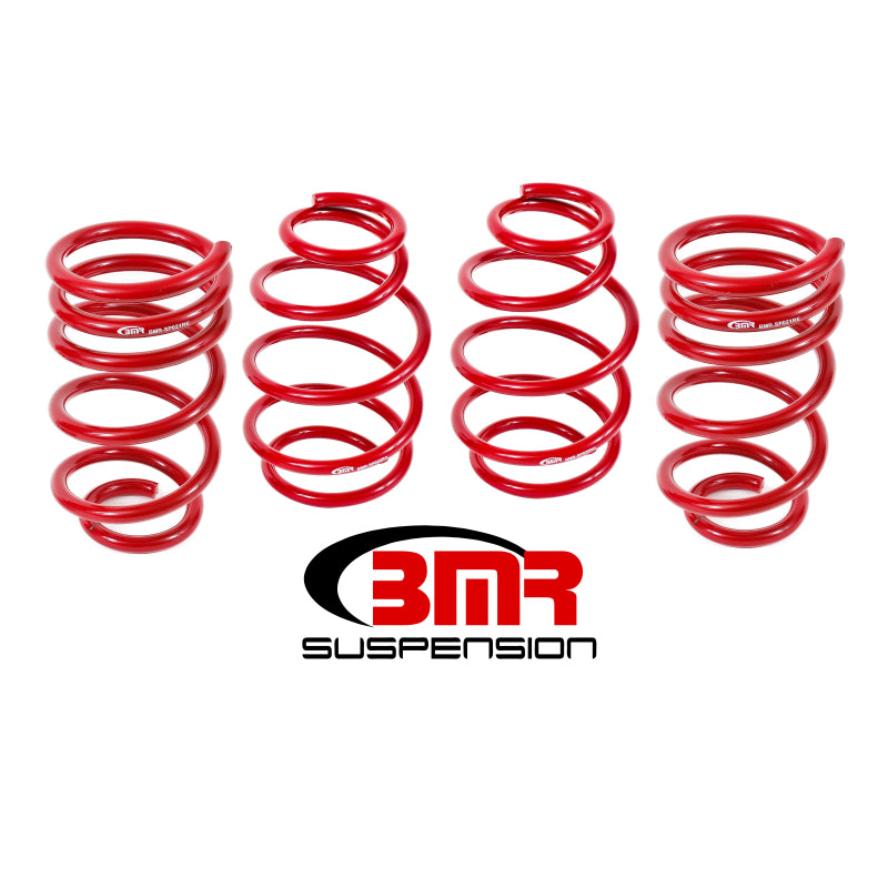 BMR Suspension Suspension Spring Kit - 1 in Lowering - 4 Coil Springs - Red Powder Coat - Chevy Camaro 2010-15