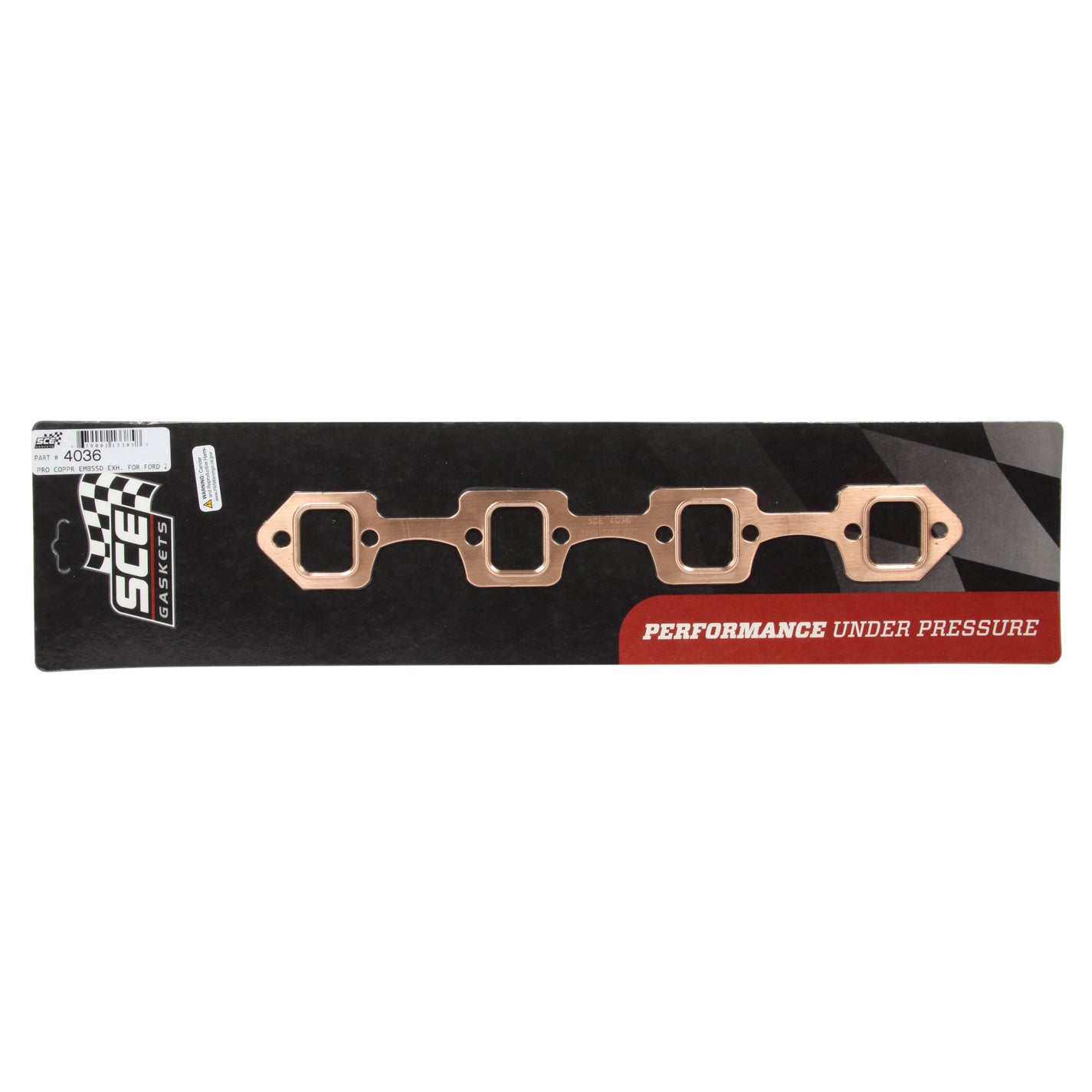 SCE Ford Windsor Copper Embossed Exhaust Gaskets