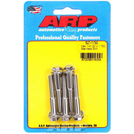 ARP 1/4-20" Thread Bolt 1.750" Long 5/16" Hex Head Stainless - Polished