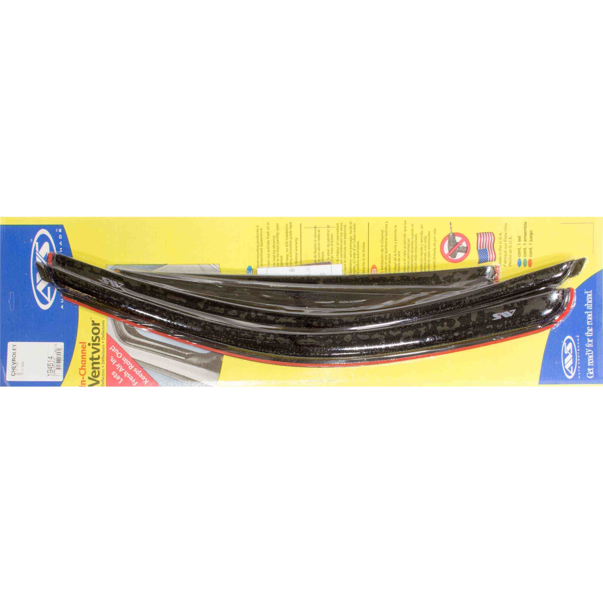 Auto Ventshade Front / Rear In-Channel Ventvisor - Stick-On - Dark Smoke - GM Fullsize SUV 2007-13