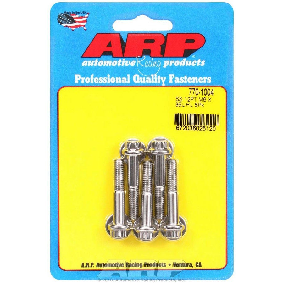 ARP Stainless Steel Bolt Kit - 12 Point (5) 6mm x 1.00 x 35