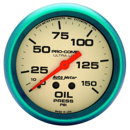 Auto Meter Ultra-Nite Oil Pressure Gauge - 2-5/8" - 0-150 PSI