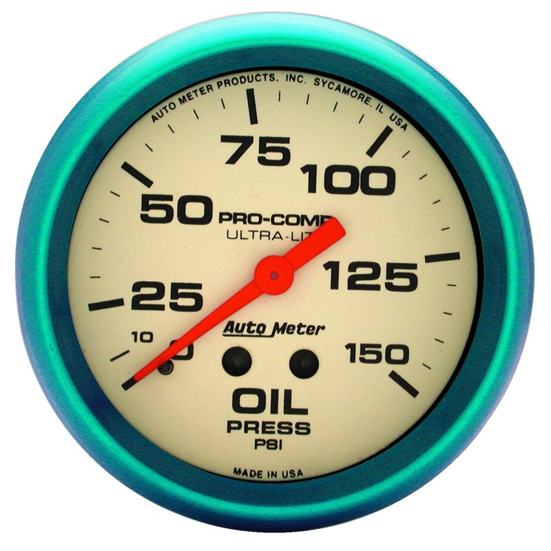 Auto Meter Ultra-Nite Oil Pressure Gauge - 2-5/8" - 0-150 PSI