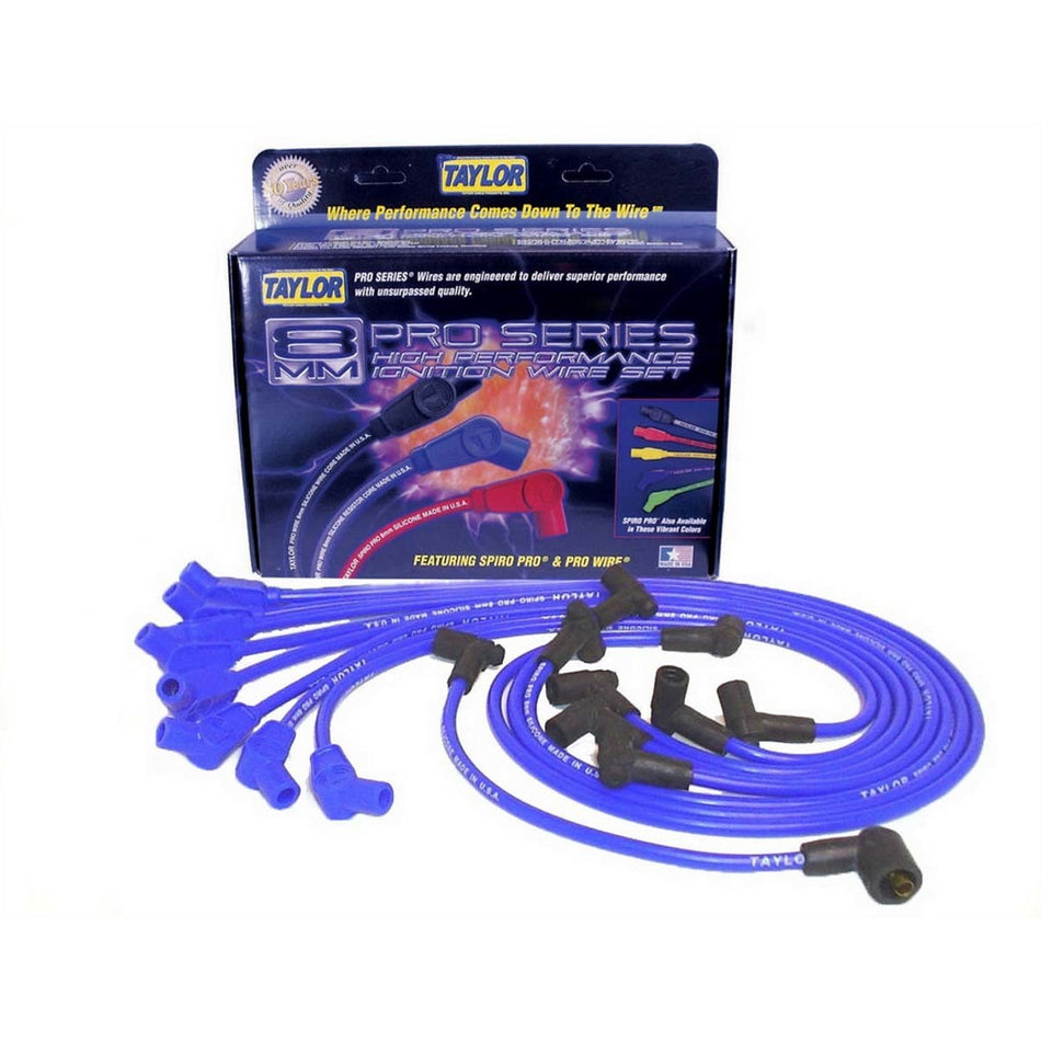 Taylor 8mm Spiro Pro Ignition Wire Set - with HEI(Blue)