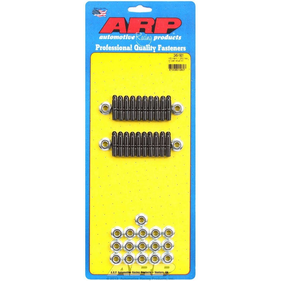 ARP Oil Pan Stud - Hex Nuts - 1.300 in Long - Chromoly - Black Oxide - Mopar 426 Hemi - Set of 20