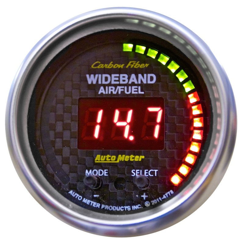 Auto Meter 2-1/16" Carbon Fiber Air/Fuel Ratio Gauge - Wideband 6:1-20:1