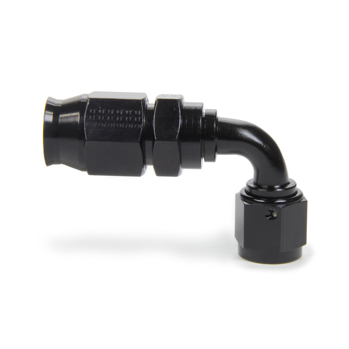 Fragola Race-Rite Hose End - PTFE Hose - 90 Degree - 12 AN Hose to 12 AN Female - Swivel - Aluminum - Black
