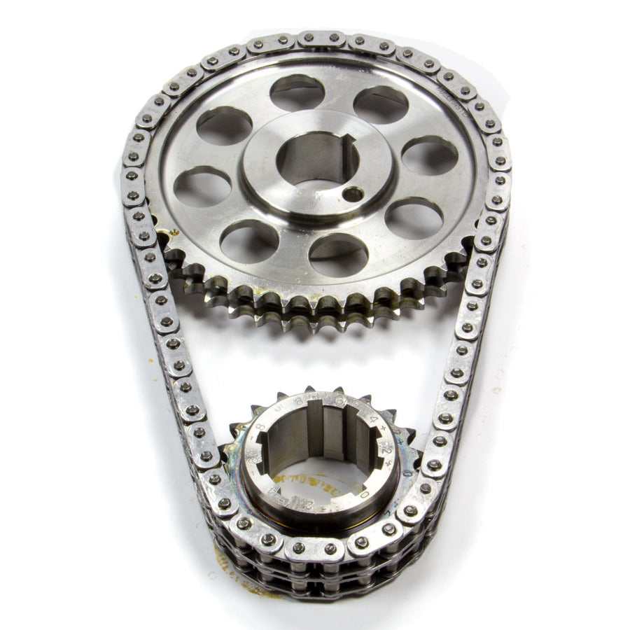ROLLMASTER-ROMAC Red Series Timing Chain Set Double Roller Keyway Adjustable 0.005" Shorter - Billet Steel
