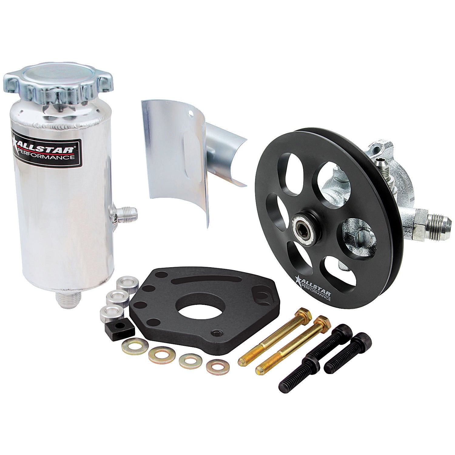 Allstar Performance Power Steering Pump Kit - SB Chevy w/ Head Mount Bracket