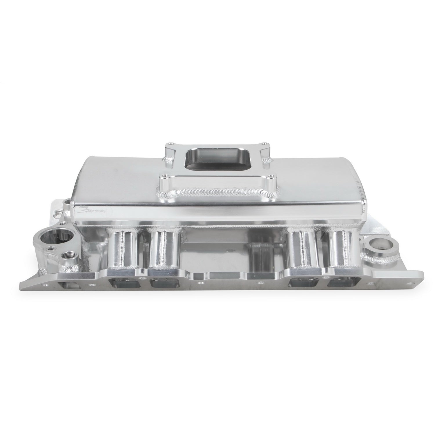 Sniper Fabricated Intake Manifold BBC Single Plane 1 x 4150 Silver with Sniper Logo