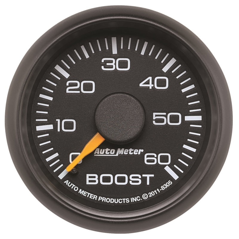 Auto Meter GM Factory Match 0-60 psi Boost Gauge - Mechanical - Analog - 2-1/16 in Diameter - Black Face