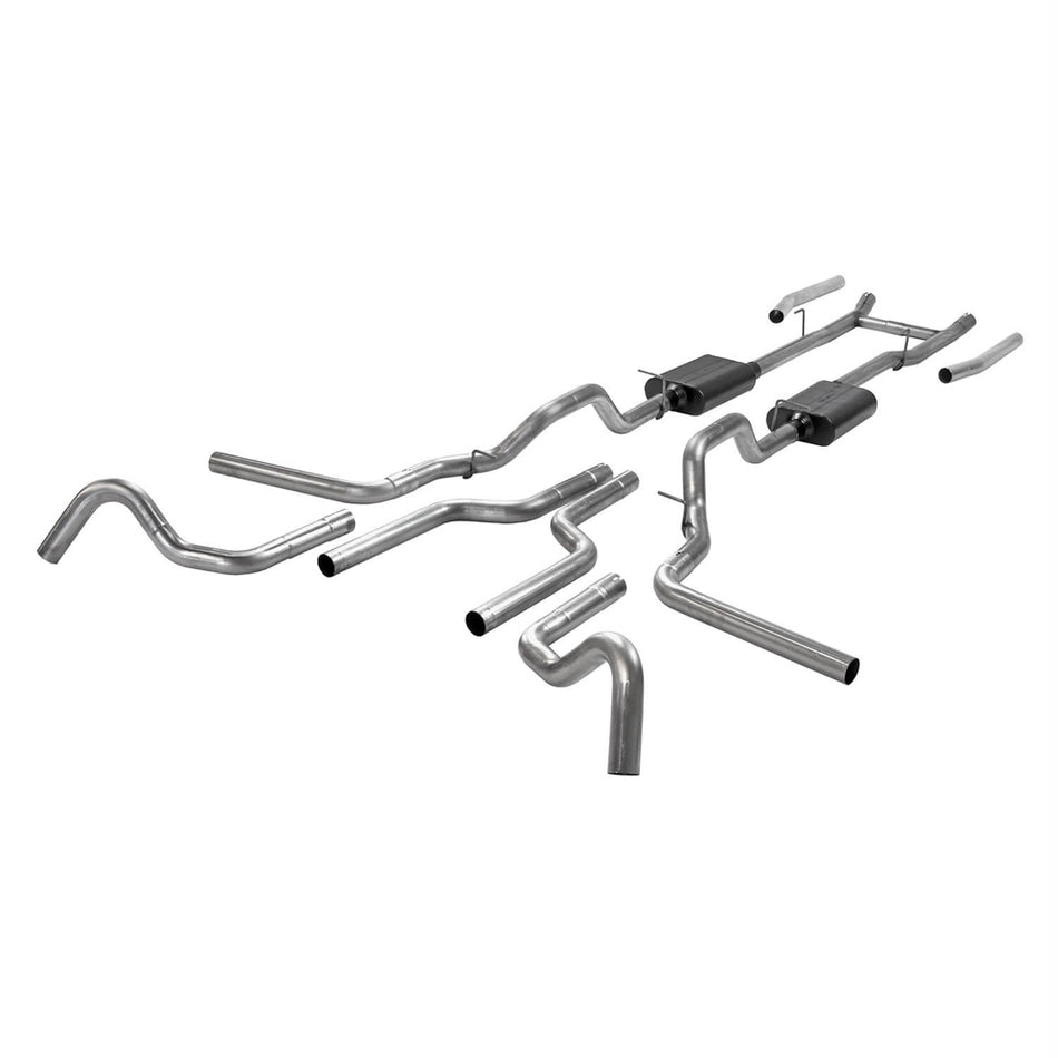 Flowmaster American Thunder Header-Back Exhaust System - 2-1/2 in Tailpipe - Ford Fullsize Truck 1967-72