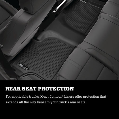 Husky Liners 2nd Seat Floor Liner X-Act Contour Plastic Black - 4 Door