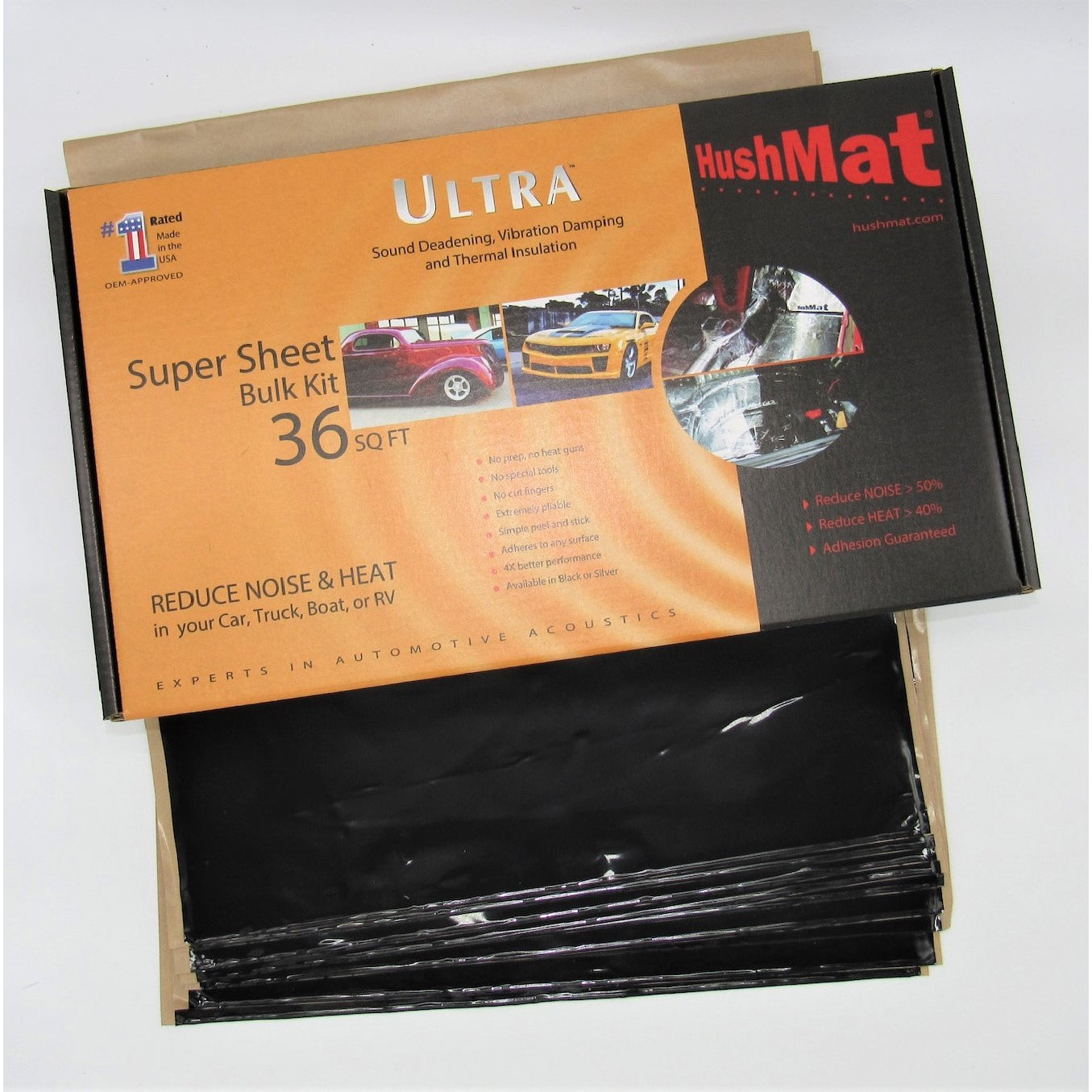 Hushmat Super Bulk Kit Contains (9) 18" x 32" Black