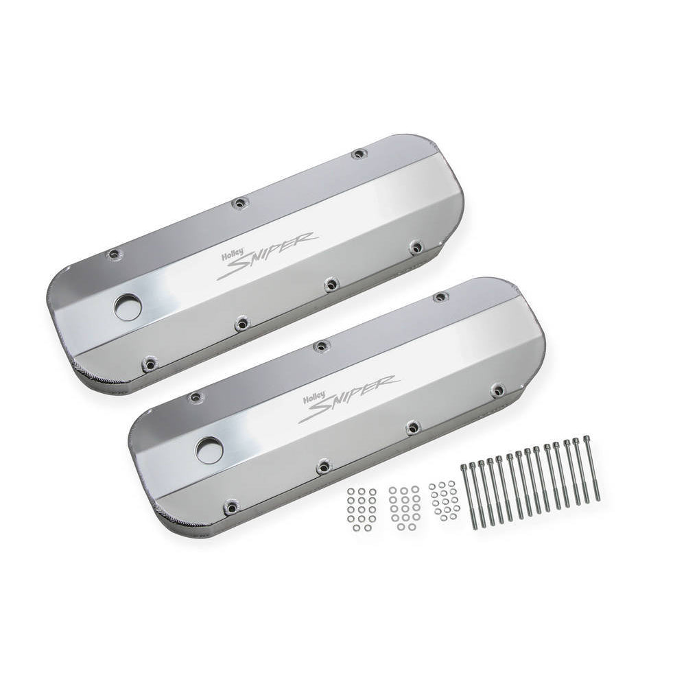 Sniper Fabricated Aluminum Valve Cover - Chevy Big Block - Silver Finish