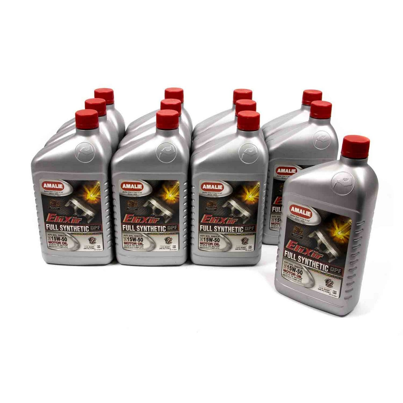 Amalie Elixir Full Synthetic Motor Oil - 15W-50 Oil - 1 Quart Bottle (Case of 12)