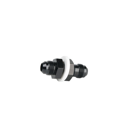 Aeromotive Bulkhead Fitting - Straight - 8 AN Male to 8 AN Male Bulkhead - Aluminum - Black