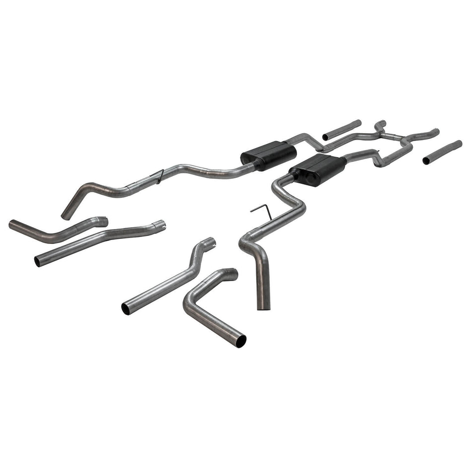 Flowmaster American Thunder Header-Back Exhaust System - 2-1/2 in Tailpipe - GM Fullsize Truck 1963-66