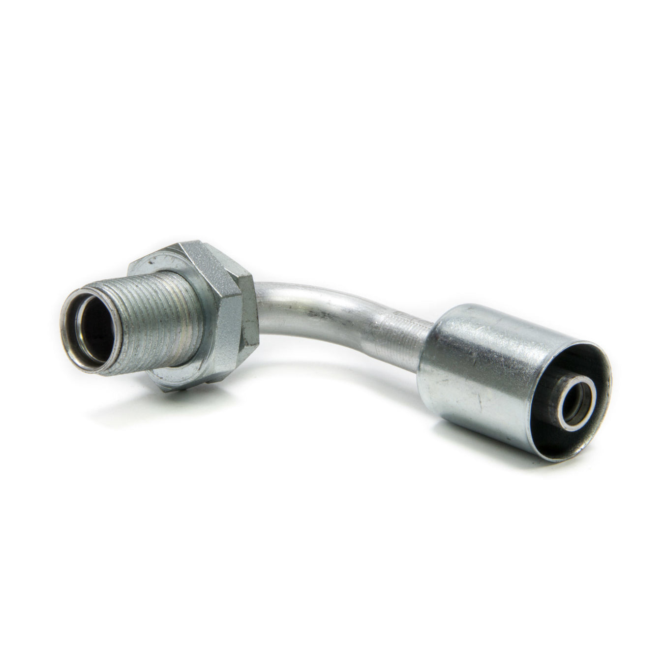 Vintage Air Bulkhead Fitting AC Refrigerant 90 Degree 10 AN Hose Crimp to 10 AN Male O-Ring Bulkhead - Aluminum/Steel
