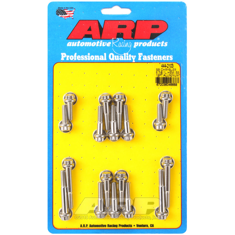 ARP 12 Point Head Intake Manifold Bolt Kit Stainless Polished Mopar Modular Hemi - Kit