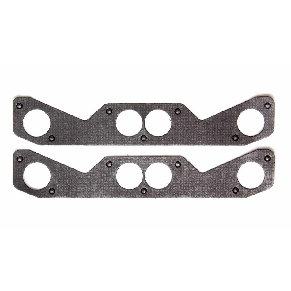 Hedman Husler Outer Exhaust Header / Manifold Gasket - 1.940 in Round Port - Steel Core Laminate - Small Block Chevy - Pair