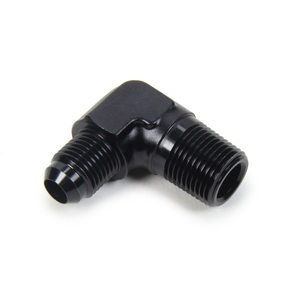 Triple X Race Co. Adapter Fitting 90 Degree 6 AN Male to 3/8" NPT Male Aluminum - Black Anodize