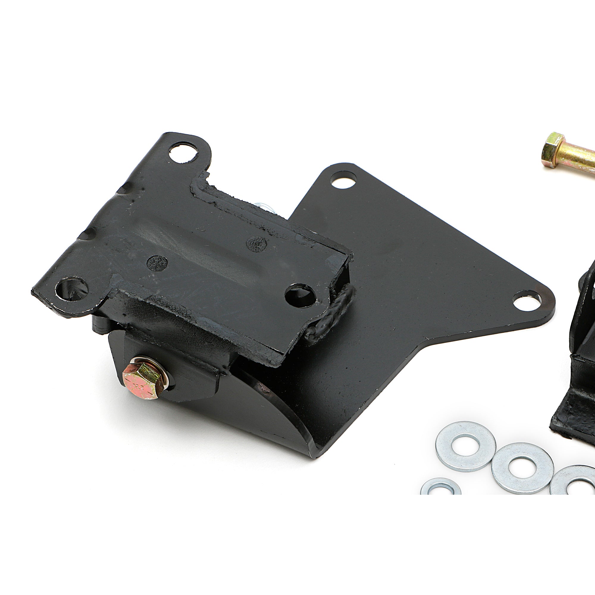 Trans-Dapt Motor Mount Adapter - Steel - Black Paint - Chevy V8