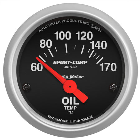 Auto Meter Sport-Comp Electric Oil Temperature Gauge - 2-1/16"