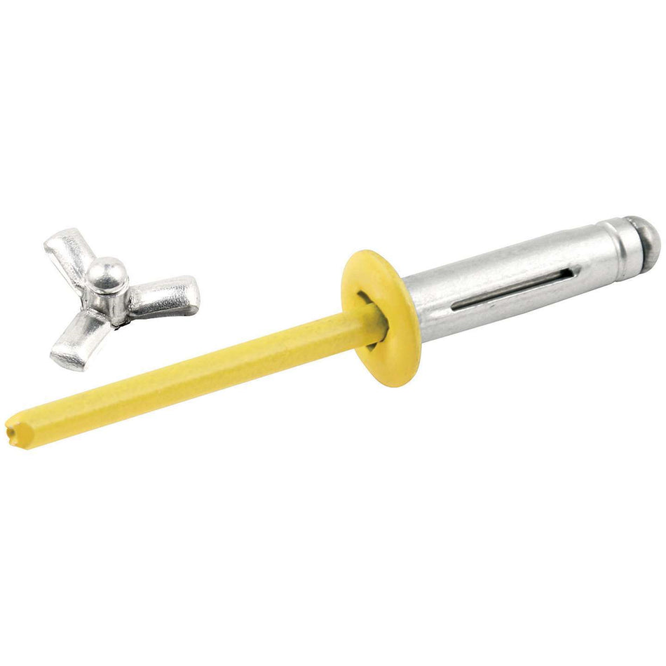 Allstar Performance 3/16" Small Head Tri-Fold Rivets - Yellow - Aluminum Mandrel - (250 Pack)