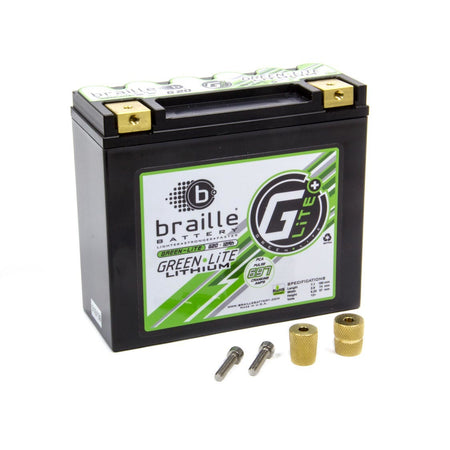 Braille Battery Green-Lite Battery Lithium 12 V 697 Cranking Amps - Top Post Screw" Terminals