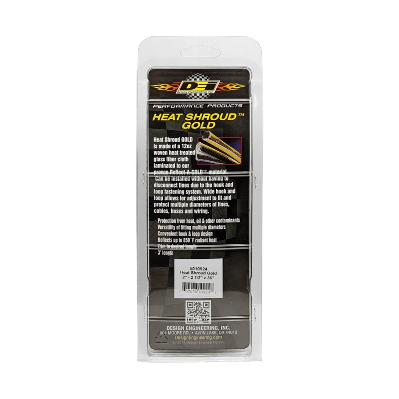 Design Engineering Heat Shroud Gold - 2" to 2-1/2" Diameter x 3 Ft. . Long