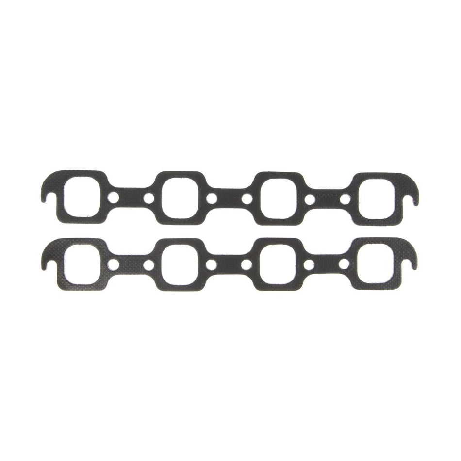 Clevite Header Gasket - 1.600 x 1.775" Oval Port - Steel - Core Graphite - SB Ford (Pair)
