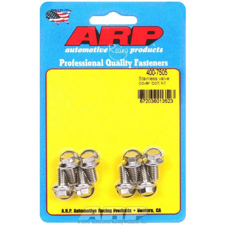 ARP Stainless Steel Valve Cover Bolt Kit - For Stamped Steel Covers - 1/4"-20 - .515" Under Head Length - Hex (8 Pieces)