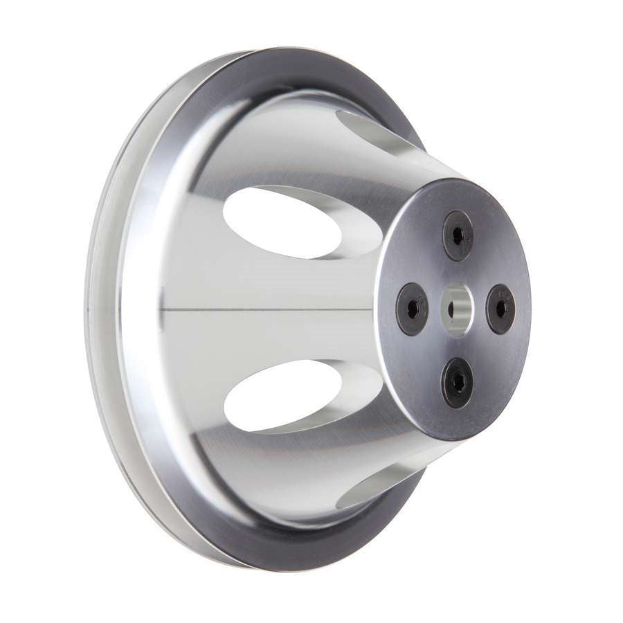 Trans-Dapt V-Belt 1 Groove Water Pump Pulley - 6.563 in Diameter - Machined Aluminum - Short Water Pump - Small Block Chevy