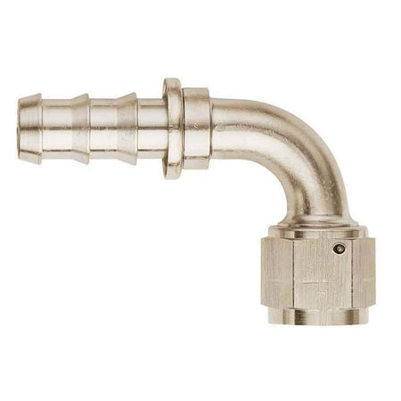 Aeroquip Aluminum -06 AN SOCKETLESS™ 90 Hose End - Nickel Plated