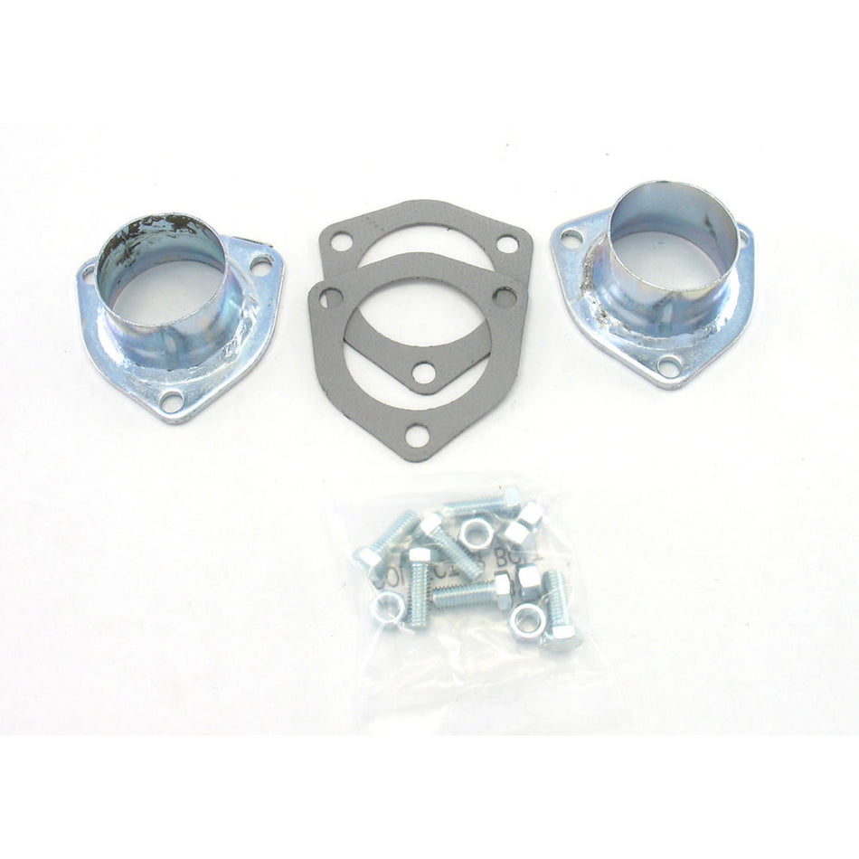 Patriot Exhaust Collector Reducer - 2-1/2 in Inlet to 2 in OD Outlet - 3-Bolt Flange - Gaskets / Hardware - Zinc Oxide H7248 - Pair