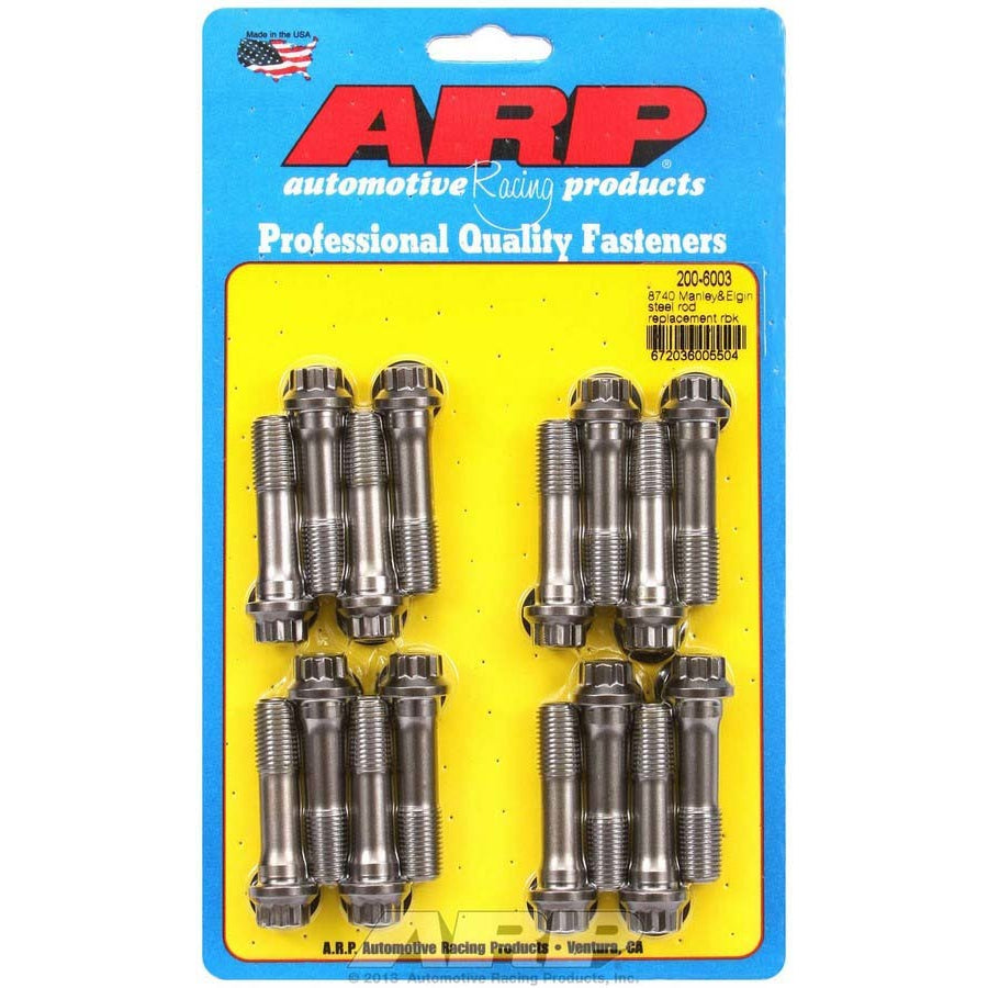 ARP High Performance Series Connecting Rod Bolt Kit - 7/16 in Bolt - 1.8 in Long - Chromoly - Washers - Manley / Elgin - Set of 16