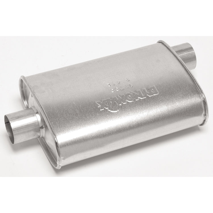 Thrush Super Turbo Muffler - 2-1/2 in Offset Inlet - 2-1/2 in Center Outlet - 14 x 4-1/4 x 9-3/4 in Oval - 18-1/2 in Long