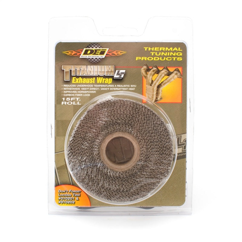 DEI Titanium Exhaust Wrap - 1" Wide - 15 ft Roll - Carbon Fiber Look