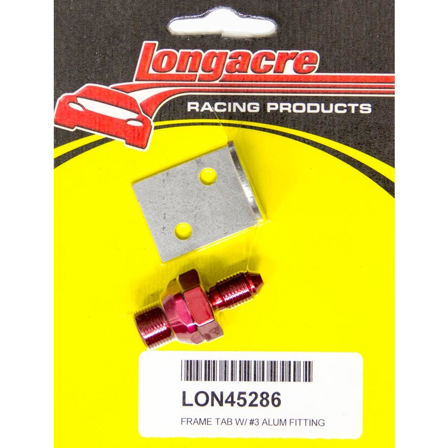 Longacre #3 Brake Line Frame Fitting w/ Tab & Nut